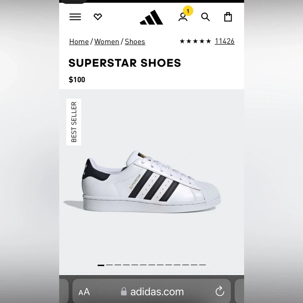 ADIDAS Superstar (white/navy blue or black) - Picture 6 of 7
